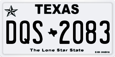 TX license plate DQS2083