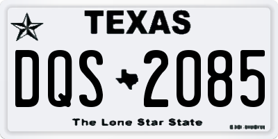 TX license plate DQS2085