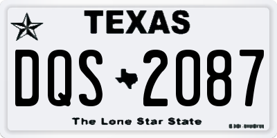 TX license plate DQS2087