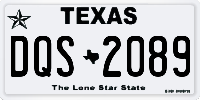 TX license plate DQS2089