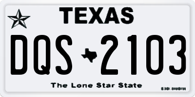 TX license plate DQS2103