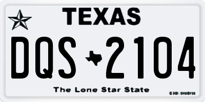 TX license plate DQS2104
