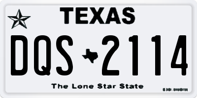 TX license plate DQS2114