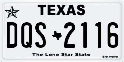 TX license plate DQS2116