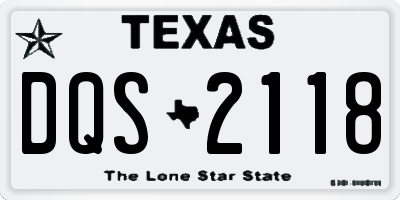 TX license plate DQS2118