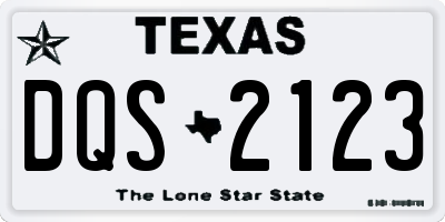 TX license plate DQS2123
