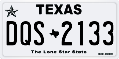 TX license plate DQS2133
