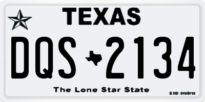 TX license plate DQS2134