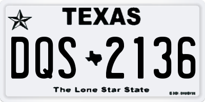 TX license plate DQS2136
