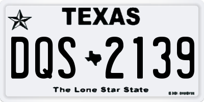 TX license plate DQS2139