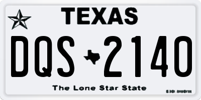 TX license plate DQS2140