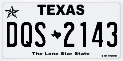 TX license plate DQS2143