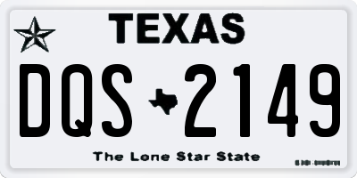 TX license plate DQS2149