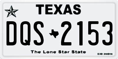 TX license plate DQS2153