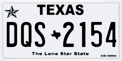 TX license plate DQS2154