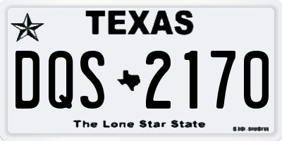 TX license plate DQS2170