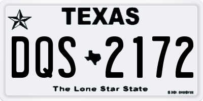 TX license plate DQS2172