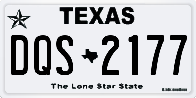 TX license plate DQS2177
