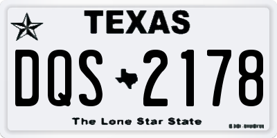 TX license plate DQS2178