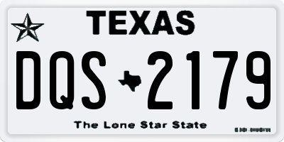 TX license plate DQS2179