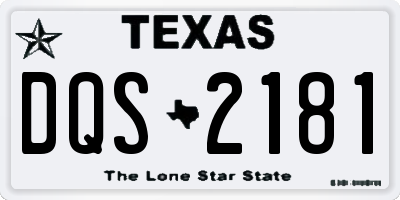 TX license plate DQS2181