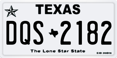 TX license plate DQS2182