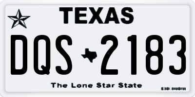 TX license plate DQS2183