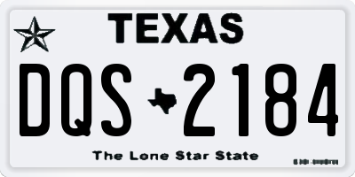 TX license plate DQS2184