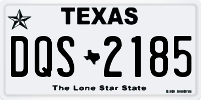 TX license plate DQS2185