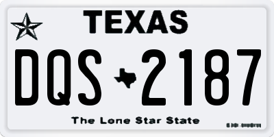 TX license plate DQS2187