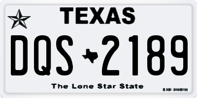 TX license plate DQS2189
