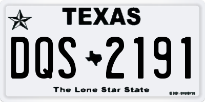 TX license plate DQS2191