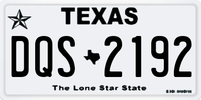TX license plate DQS2192