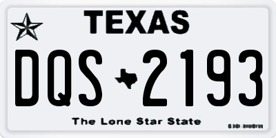 TX license plate DQS2193