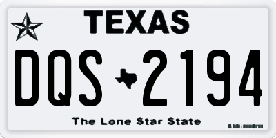 TX license plate DQS2194
