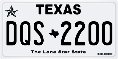 TX license plate DQS2200