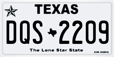 TX license plate DQS2209