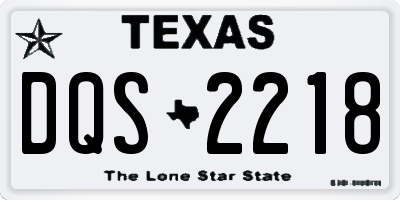 TX license plate DQS2218