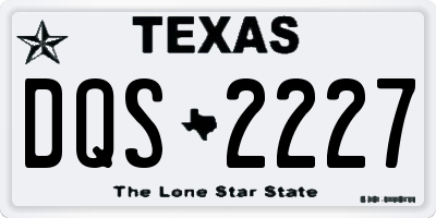 TX license plate DQS2227