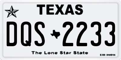 TX license plate DQS2233