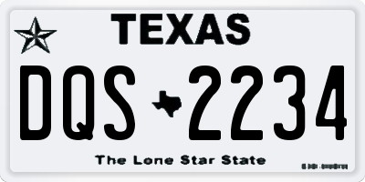 TX license plate DQS2234