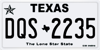 TX license plate DQS2235