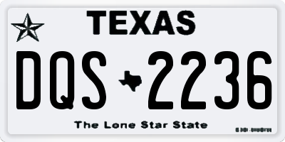 TX license plate DQS2236