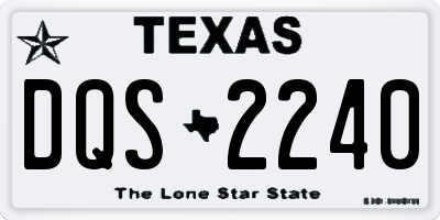 TX license plate DQS2240