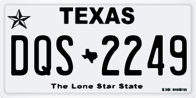 TX license plate DQS2249