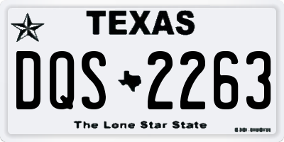 TX license plate DQS2263