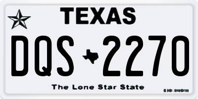 TX license plate DQS2270