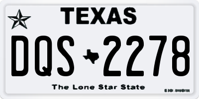 TX license plate DQS2278