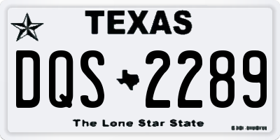 TX license plate DQS2289