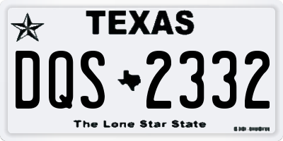 TX license plate DQS2332
